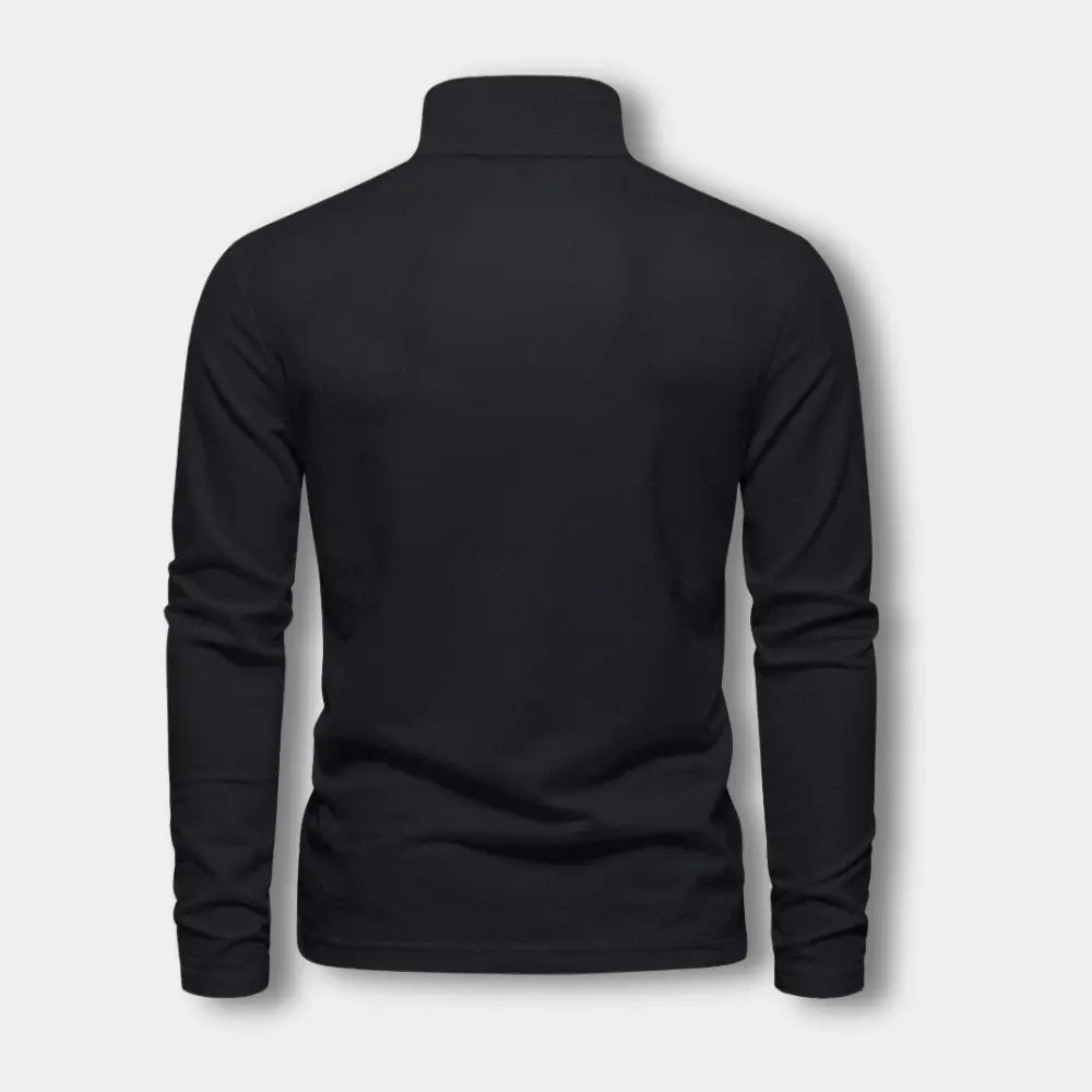 Polo manches longues avec col ouvert contrasté pour Homme – Spence