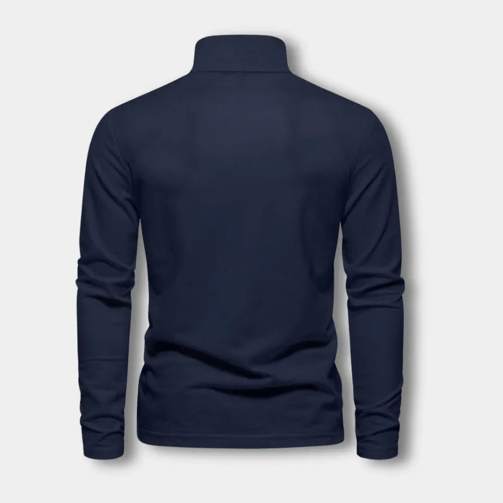 Polo manches longues avec col ouvert contrasté pour Homme – Spence