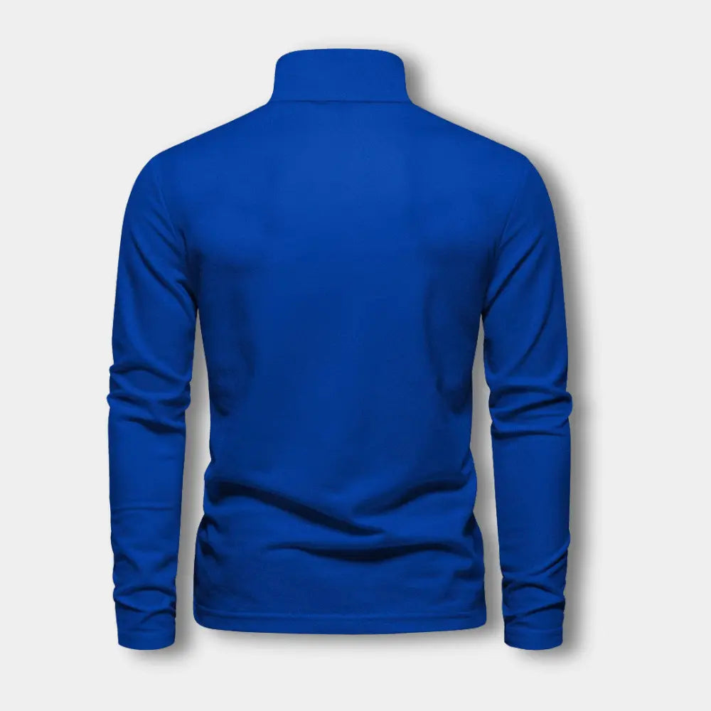 Polo manches longues avec col ouvert contrasté pour Homme – Spence