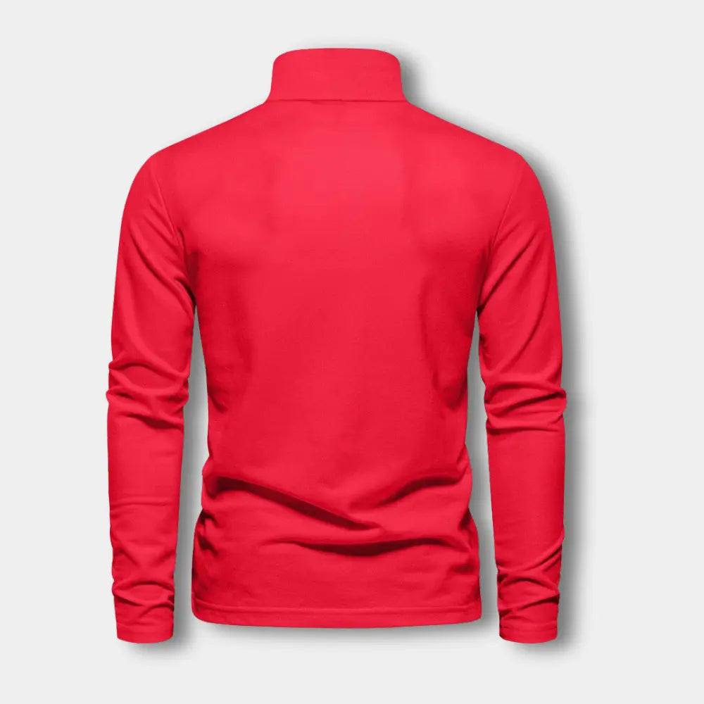 Polo manches longues avec col ouvert contrasté pour Homme – Spence