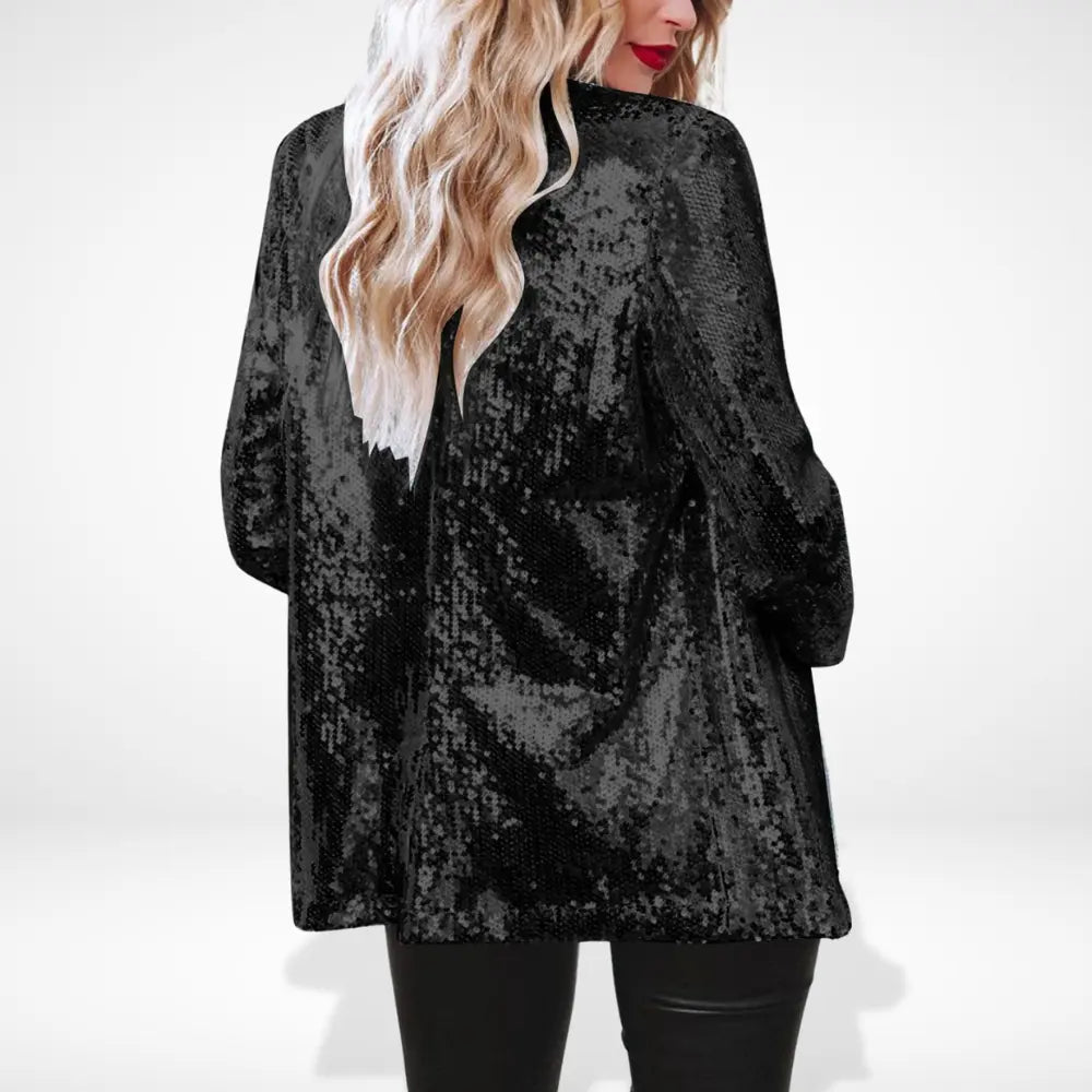 Blazer coupe droite à sequins scintillants pour Femme – Angelia